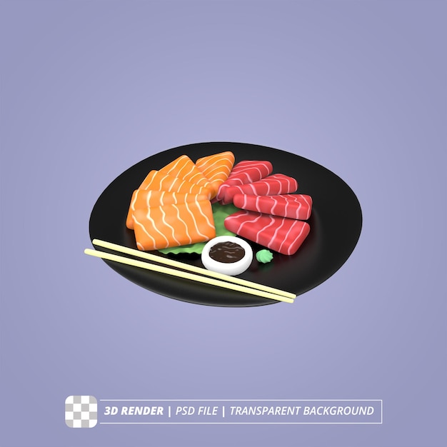 SASHIMI 3D RENDER ISOLATED IMAGES