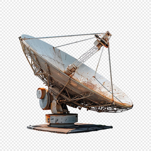 Satellite dish on isolated transparent background