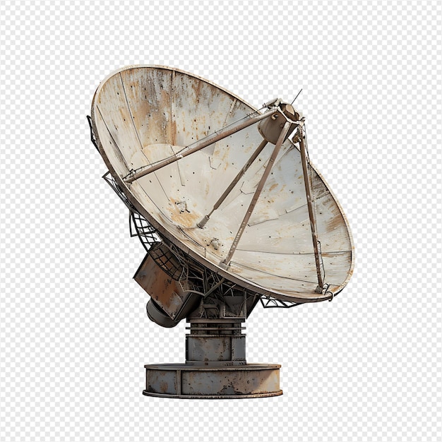 Satellite dish on isolated transparent background