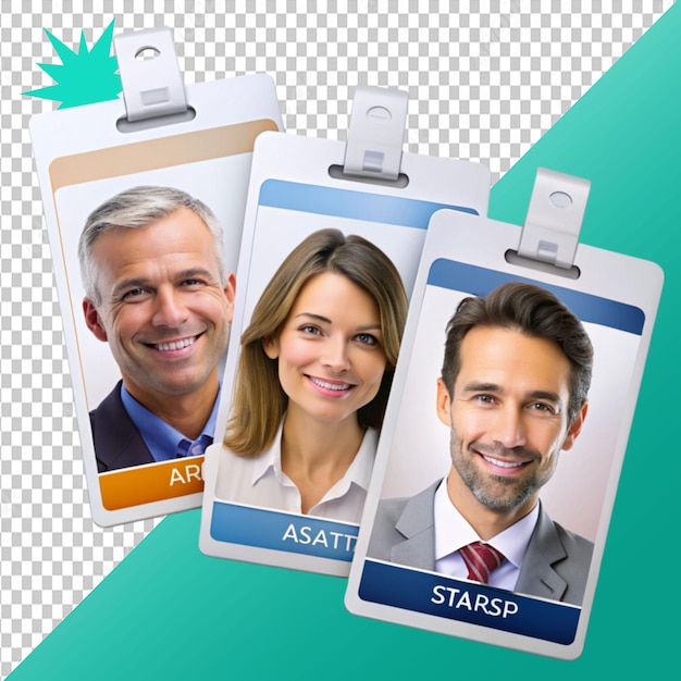 satrap employee cards on transparent background