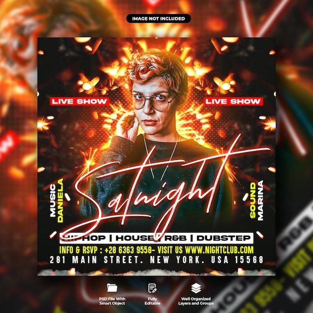 Saturdays night party social media web banner template