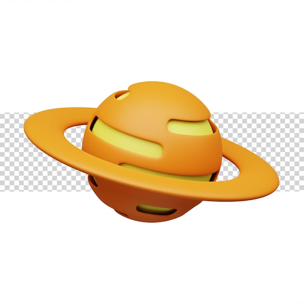 Saturn planet 3d rendering isolated for education and fun