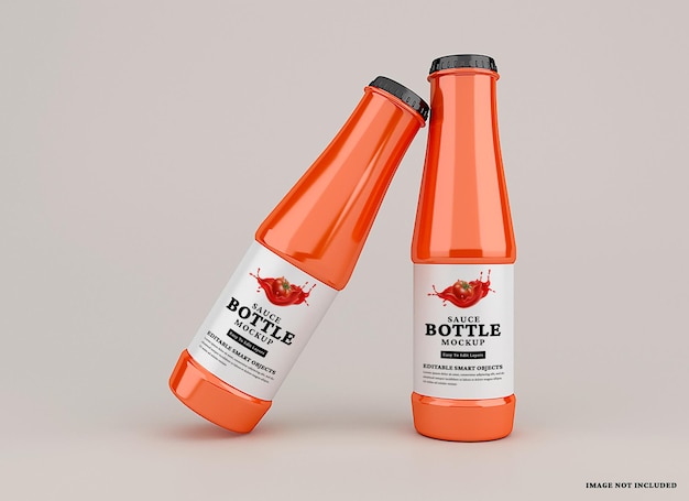 Sauce bottle mockup isolated  