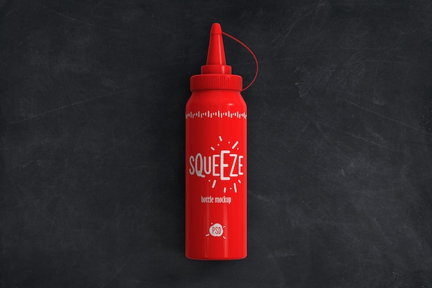 Sauce bottle top view mockup