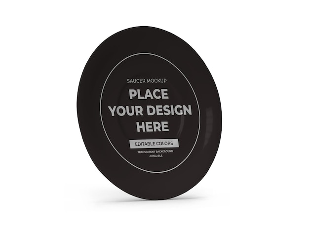 Saucer Plate Dish Mockup Template Isolated