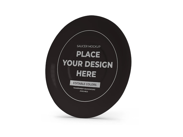 Saucer Plate Dish Mockup Template Isolated