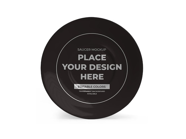 Saucer Plate Dish Mockup Template Isolated