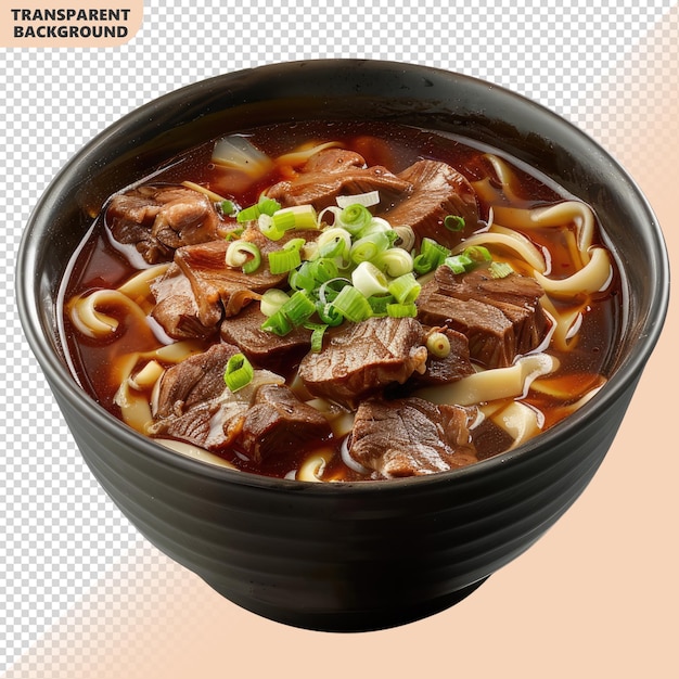 Sausage and bean casserole served in a large Yorkshire pudding isolated on transparent background