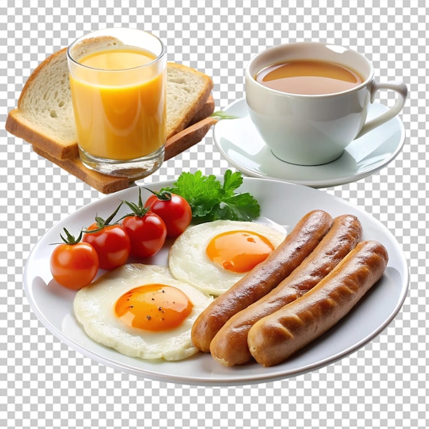 PSD sausage breakfast isolated on transparent background