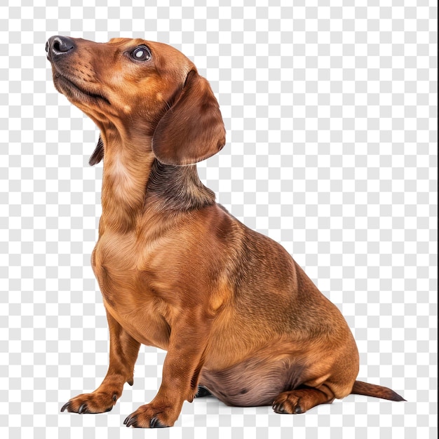 sausage dog side view full length on transparency background PSD