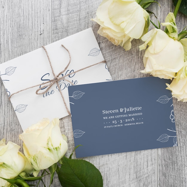 Save the date card mockup