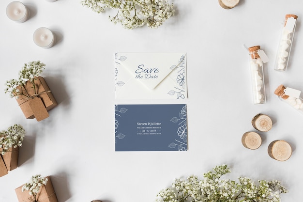 Save the date card mockup