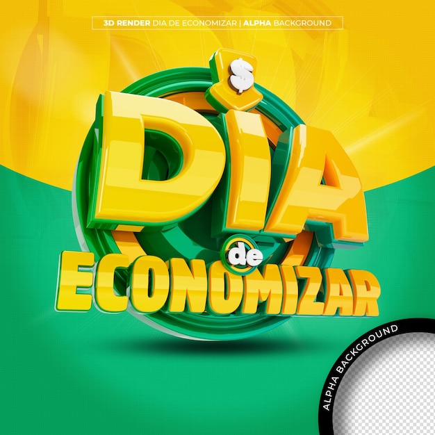 Save day 3d stamp for composing offers and retail promotion for social media in Brazil