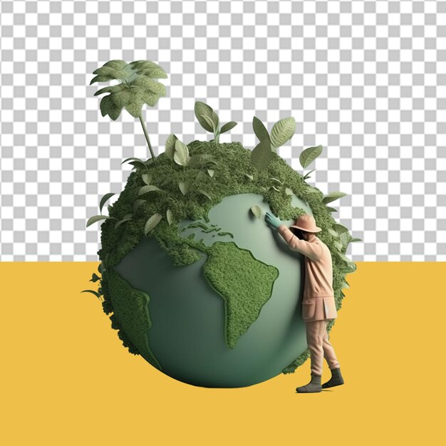 PSD save the earth png illustration