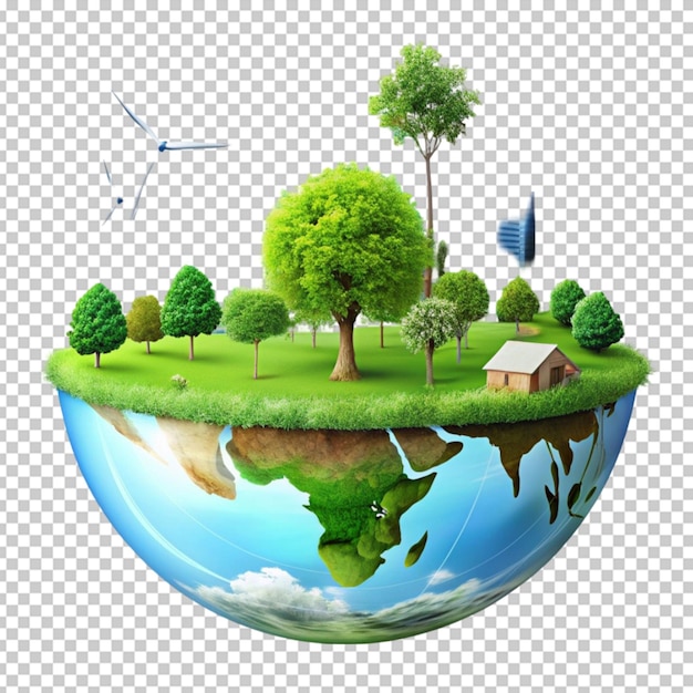 PSD save the earth png illustration