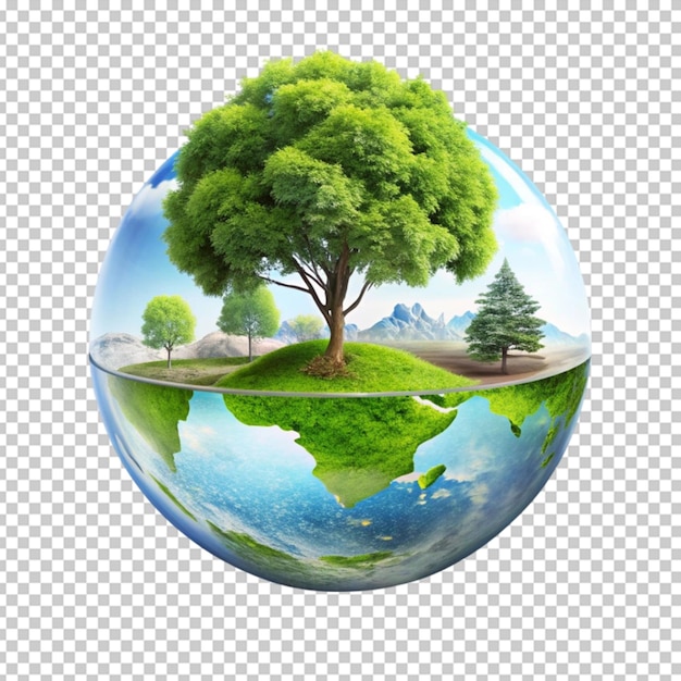 PSD save the earth png illustration