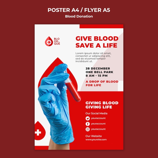 Save a life poster template