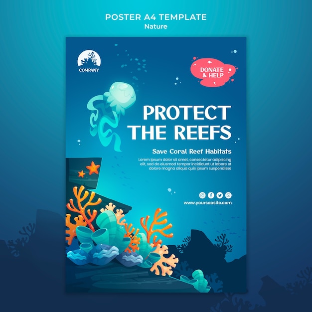 Save the oceans print template