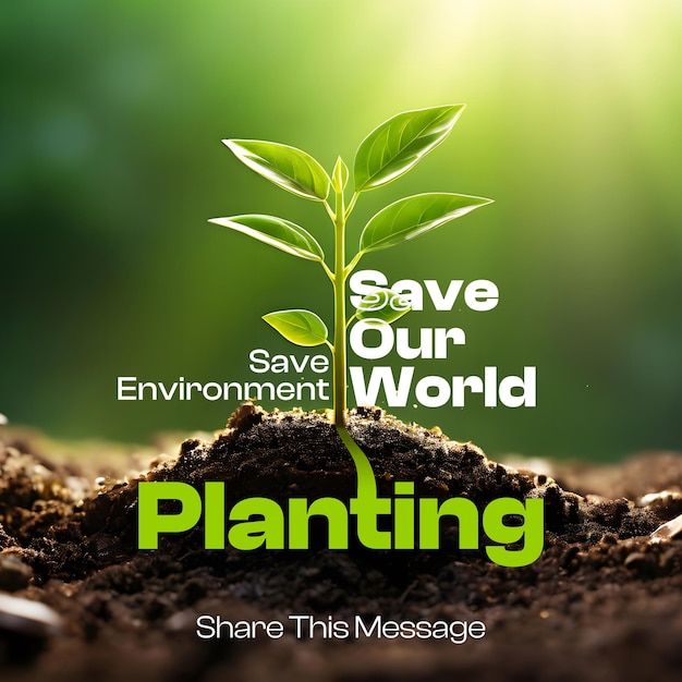 PSD save our world plant trees for a greener future