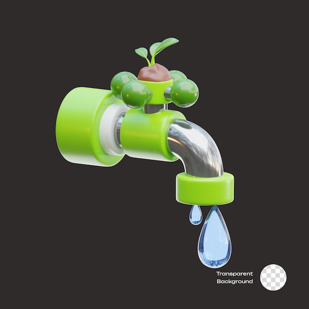 PSD save water 3d icons