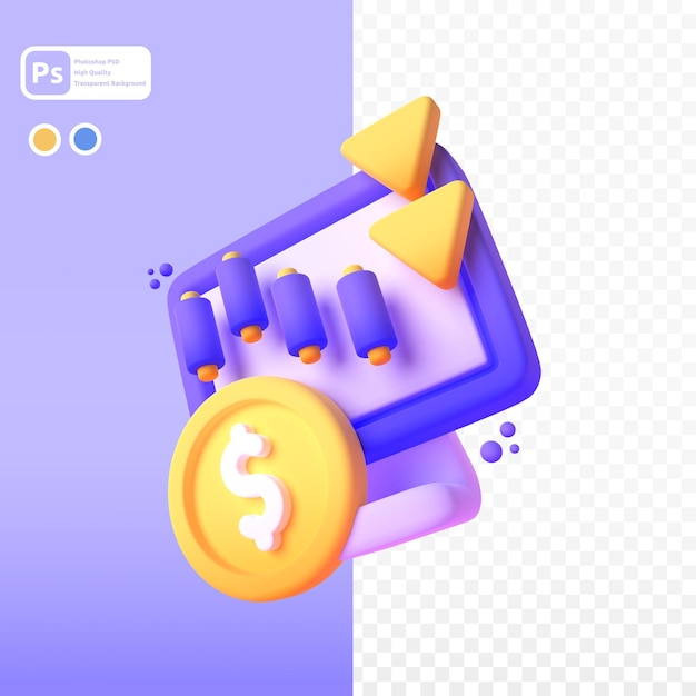 Saver in 3d render for graphic asset web presentation or other