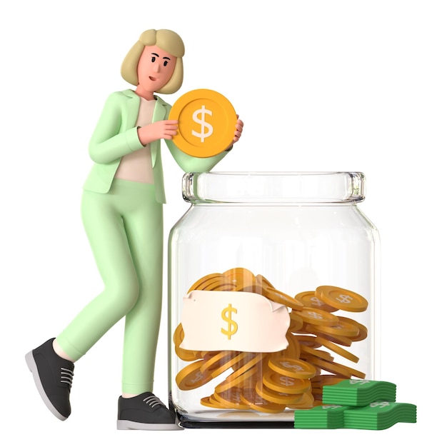 Saving Jar Finance Economy 3D Illustration