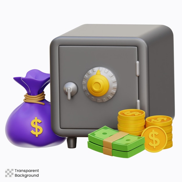 Saving Money 3d Icon Illustration