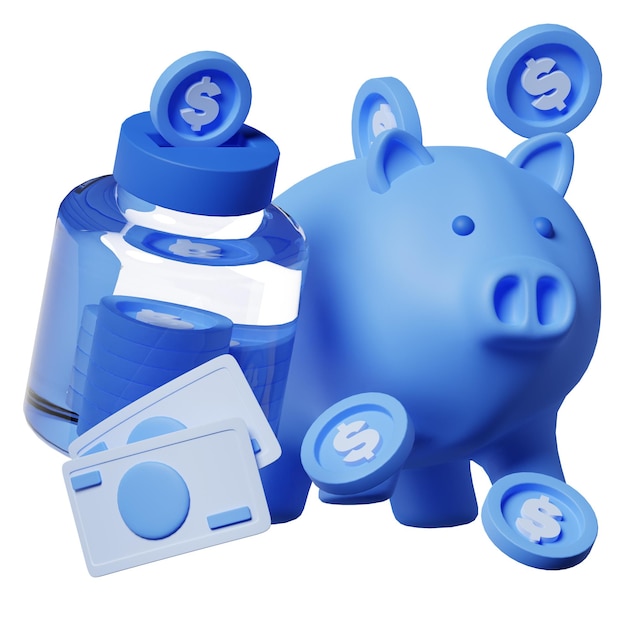 Saving piggy bank money jar Finance Economy 3D Object