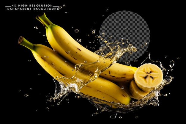 Savor the motion Banana and splash a refreshing blend capturing the essence of fruit juice PNG