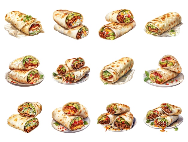 Savory Burritos Wrapped in Flavorful Tortillas Ready to Eat