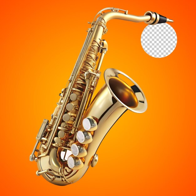 Saxophone isolated on transparent background