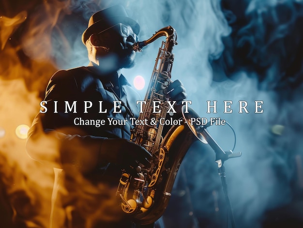 PSD saxophone player in smoke