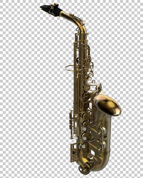 Saxophone on transparent background 3d rendering illustration