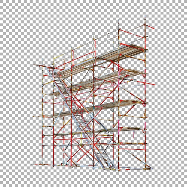 PSD scaffolding on transparent background ai generated