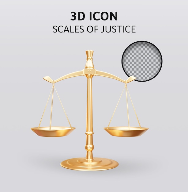 Scales of justice 3d rendering illustration