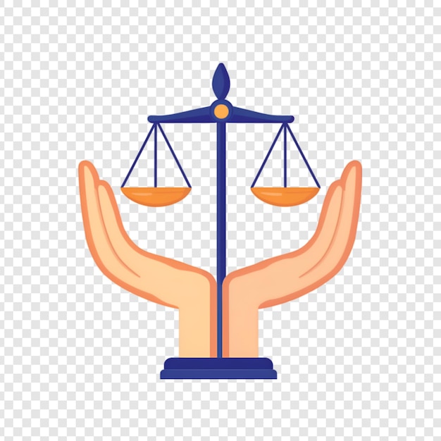 PSD scales of justice on a transparent background