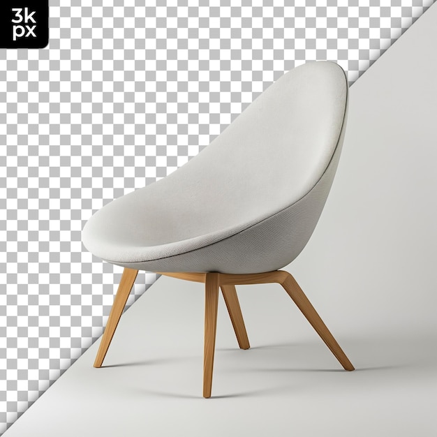 Scandinavian Design Chair Isolated on Transparent Background