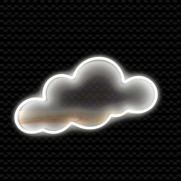 Scandinavian Neon Cloud Enhanced With Clean Lines Natural Materials and Min_Isolated_Neon_Objecti