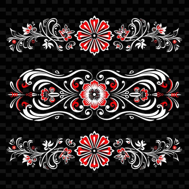 Scandinavian Rosemaling With Floral and Scroll Patterns Bord PNG Unique Stylized Motifs Designs