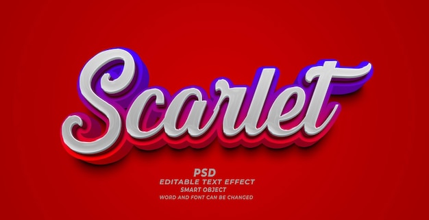 Scarlet 3d editable photoshop text effect style