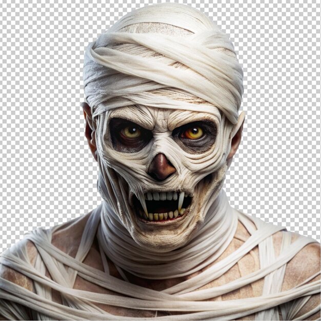 PSD scary halloween mummy transparent background