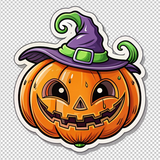 PSD scary halloween sticker cool isolated on transparent background