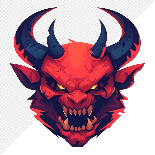 Scary red dragon demon illustration