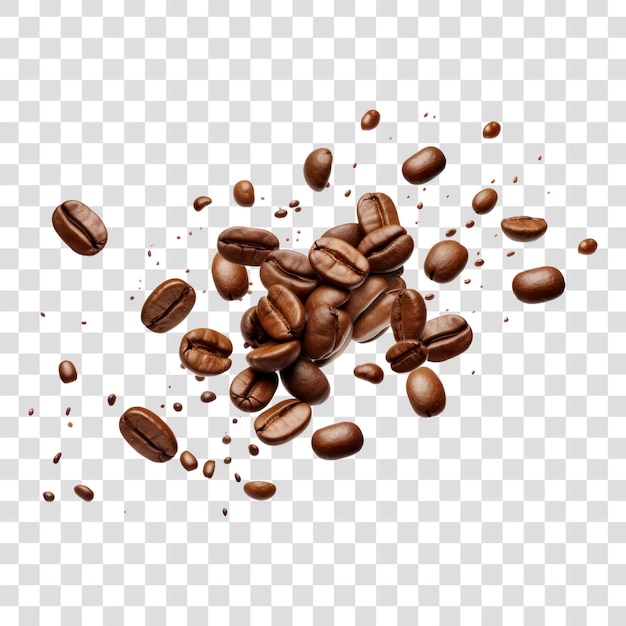 Scattered roasted coffee beans