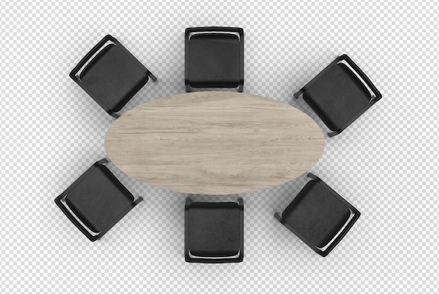 PSD scene creator top view table and chairs transparent background