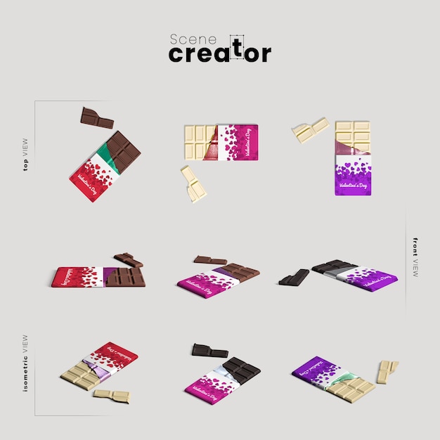 PSD scene creator with chocolate bar