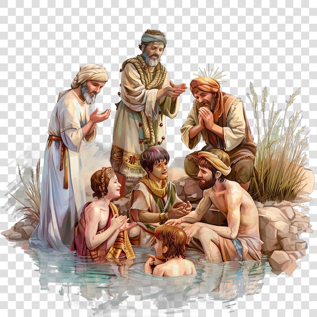 PSD scene of the epiphany religious christian illustration