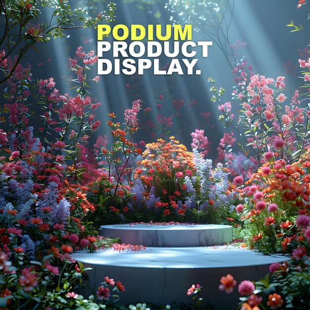 PSD scene podium stage display mockup for product presentation podium for product display showcase