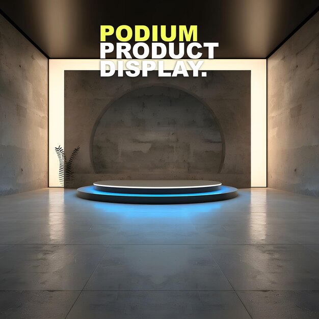 PSD scene podium stage display mockup for product presentation podium for product display showcase