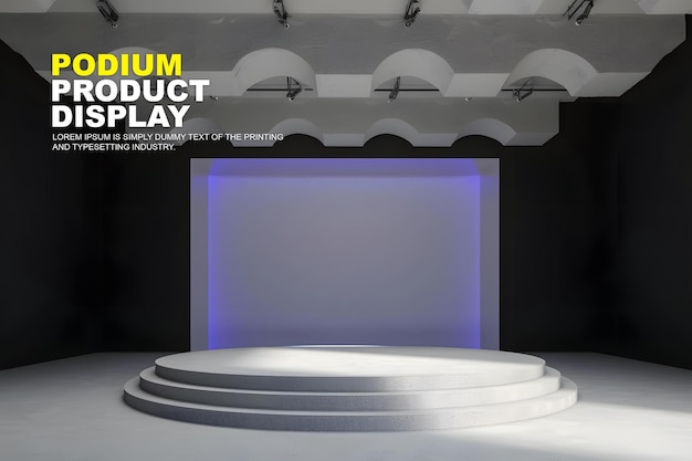 Scene podium stage display mockup for product presentation podium for product display showcase